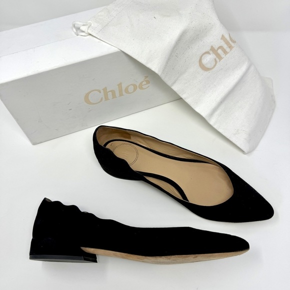 Chloe Block Heels Ballet Flats Ballerinas - Picture 16 of 16